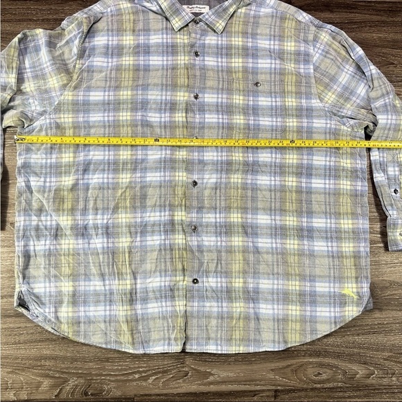 Tommy Bahama Men's Plaid Shirt - Gray and Yellow Size 3XLB - Picture 8 of 8